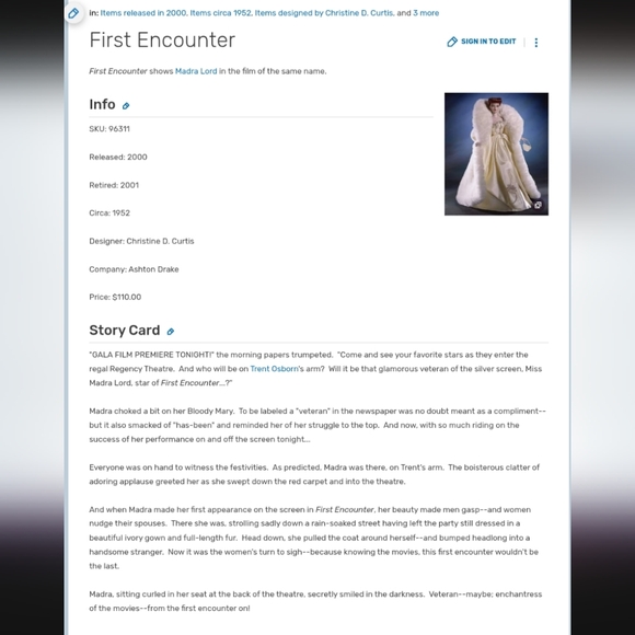 Madra Lord “First Encounter” Doll w/ COA | Debut Collection Ashton-Drake Gene - Picture 16 of 16